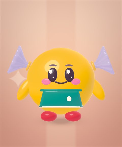 Bonbon, the game's round yellow candy mascot